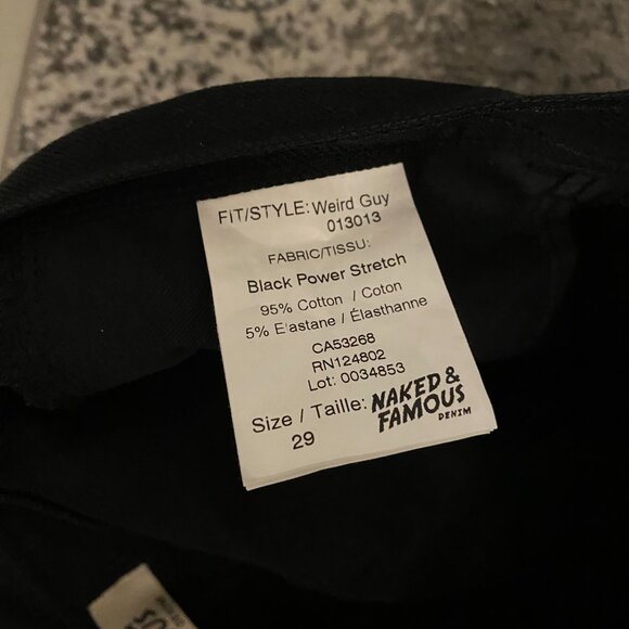 Naked & Famous - Weird Guy - Black Power Stretch - 29x29 - Picture 2 of 4